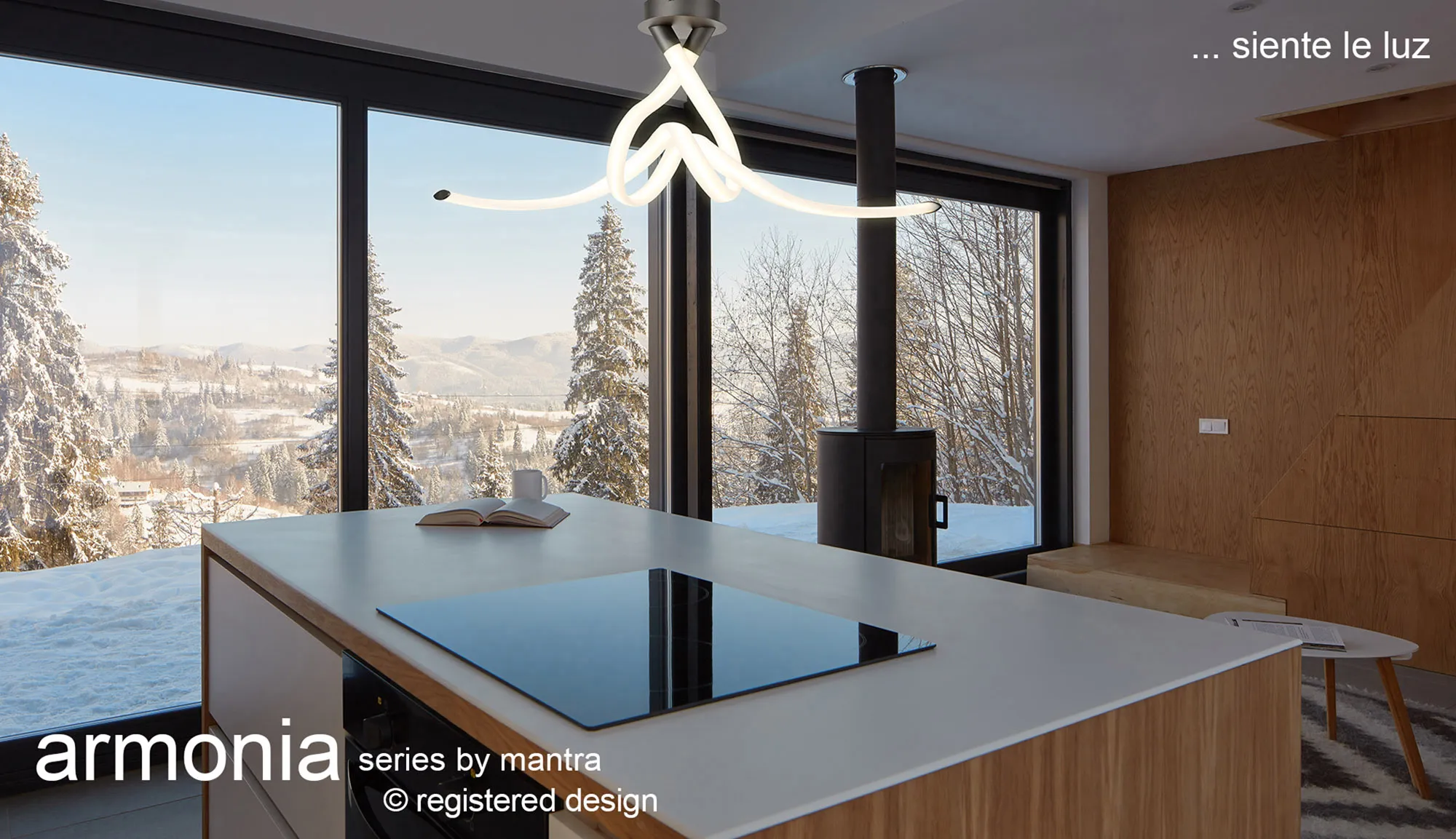 Armonia Titanium Ceiling Lights Mantra Semi Flush Fittings
